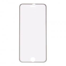 Закаленное стекло iPhone 7/8 с алюминиевой рамкой серебро