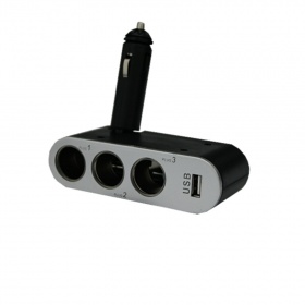 Разветвитель 3гн. c USB без шнура  Intego C10