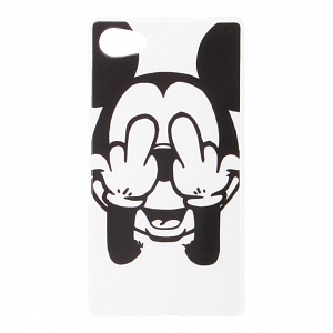 Накладка Sony Z5 mini силиконовая рисунки Mickey Mouse белая