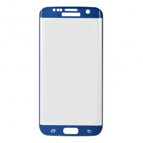 Закаленное стекло Samsung G935F/S7 edge закругленное хром синее