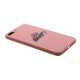 Накладка iPhone 7/8 Plus пластиковая с резиновым бампером стеклянная Oh shit! розовая