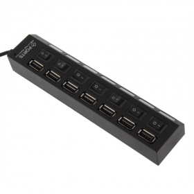 USB-хaб на 7 портов с 7 выключателями черный