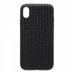 Накладка iPhone XR резиновая плетеная черная