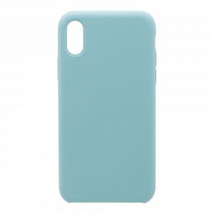 Накладка iPhone X/XS Silicone Case прорезиненная голубая