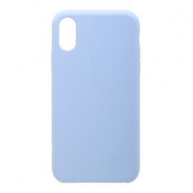 Накладка iPhone XR Silicone Case прорезиненная нежно-голубая