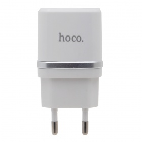 СЗУ с USB 1,0A + кабель Lightning 8-pin Hoco C11 белый