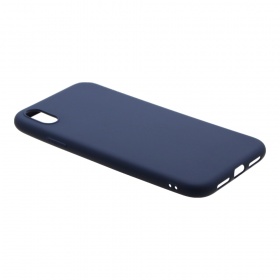 Накладка iPhone XR резиновая матовая однотонная синяя