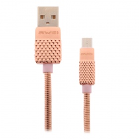 Кабель micro USB Awei CL-88 металлический розовый 1000 мм