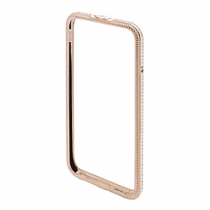 Бампер на iPhone 6/6S металлический стразы Swarovski золото