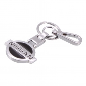 Брелок для ключей с кольцом и карабином хром Nissan