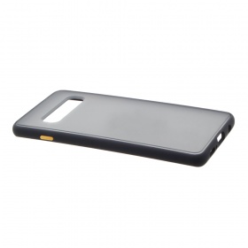 Накладка Samsung G973F/S10 пластиковая прозрачная матовая черная стенка с черным бампером