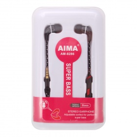 Наушники Aima AM-8286 вакуумные с микрофоном текстиль черные