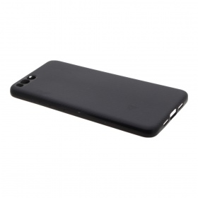 Накладка Xiaomi Mi Note 3 резиновая карбон гладкая черная