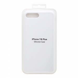 Накладка iPhone 7/8 Plus Silicone Case прорезиненная белая