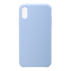 Накладка iPhone X/XS Silicone Case прорезиненная нежно-голубая