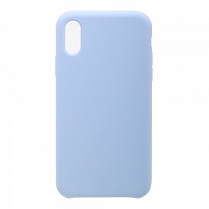 Накладка iPhone X/XS Silicone Case прорезиненная нежно-голубая