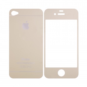 Закаленное стекло iPhone 6/6S двуст зеркальное золото