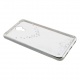 Накладка Meizu M3 Note силиконовая прозрачная с хром бампером рисунки со стразами узоры серебро