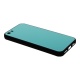 Накладка iPhone 5/5S/SE пластиковая с резиновым бампером стеклянная бирюзовая