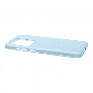 Накладка Samsung G988F/S20 Ultra силиконовая с пластиковой вставкой блестящая голубая