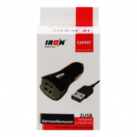 АЗУ с 2 USB 1,0А + кабель USB Micro iRon Selection Expert черный
