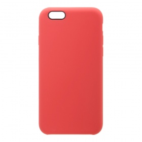 Накладка iPhone 6/6S Silicone Case прорезиненная красная земляника