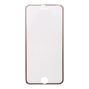 Закаленное стекло iPhone 6/6S с алюминиевой рамкой золото