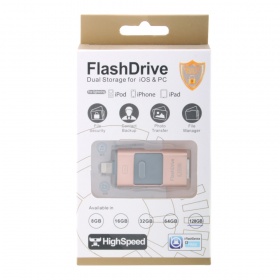 К.П. USB 128 Гб для iOs/Android/Mac, PC FlashDrive LXM L03/L06 золото