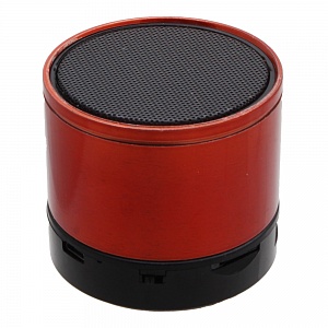 Стереоколонка Bluetooth S10 Micro SD металлическая, красная