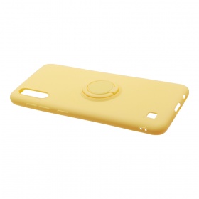 Накладка Samsung A10 2019/A105F силиконовая матовая с кольцом желтая