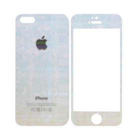 Закаленное стекло iPhone 5/5S/SE двуст цветное 3D