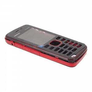 Корпус для Nokia 5220с черный с красным ОРИГИНАЛ