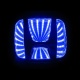 Эмблема HONDA the new Fit с синей подсветк (9*7,5)