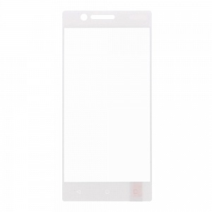 Закаленное стекло Nokia 3 2017 2D белое