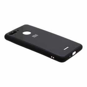 Накладка Xiaomi Redmi 6 пластиковая с резиновым бампером с логотипом черная