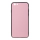 Накладка iPhone 6/6S пластиковая с резиновым бампером стеклянная розовая