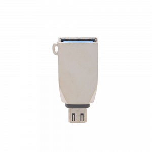 Кабель-переходник OTG (USB вход - micro USB выход) Hoco UA10 золото