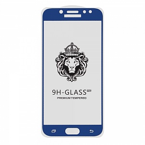 Закаленное стекло Samsung J7 2017/J730F 2D синее 9H Premium Glass