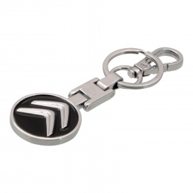 Брелок для ключей с кольцом и карабином хром Citroen
