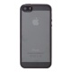 Накладка iPhone 5/5S/SE силиконовая прозрачная с хромированным бампером рельефная графит