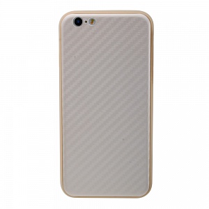 Накладка iPhone 6/6S силиконовая с металл вставкой карбон золото