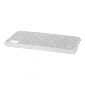 Накладка Samsung A10 2019/A105F силиконовая Кристаллы на всю поверхность белая