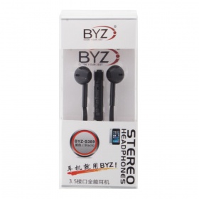 Наушники BYZ SE389 невакуумные с микрофоном черные