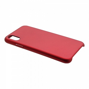 Накладка iPhone X/XS пластиковая с бархатом внутри красная