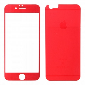 Закаленное стекло iPhone 6/6S двуст матовое красное