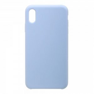 Накладка iPhone XS Max Silicone Case прорезиненная нежно-голубая