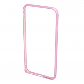 Бампер на iPhone 6/6S металлический с угловым замком розовый