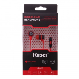 Наушники Kipa KD-C3 вакуумные с микрофоном красные