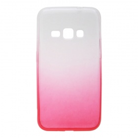 Накладка Samsung J1 2016/J120F силиконовая прозрачная Омбре розовая