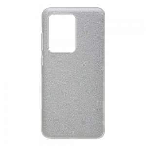Накладка Samsung G988F/S20 Ultra силиконовая с пластиковой вставкой блестящая серебро